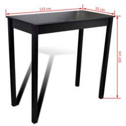 Berkfield Bar Table Mdf Black 115X55X107 Cm - thumbnail 4