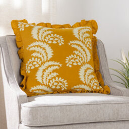Paoletti Montrose Floral Cotton Fringed Feather Filled Cushion - thumbnail 6