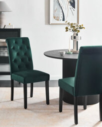 Beliani Set Of 2 Dining Chairs Velva Velvet Dark Green - thumbnail 2