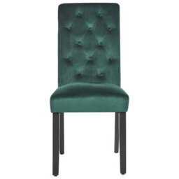 Beliani Set Of 2 Dining Chairs Velva Velvet Dark Green - thumbnail 4