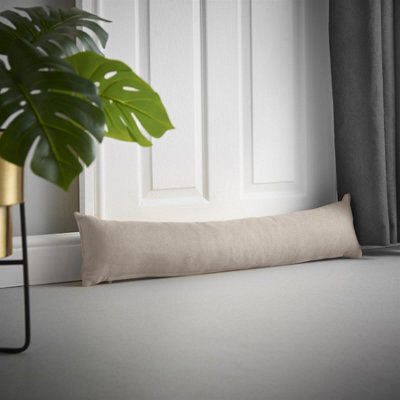 Luxury Living Velvet Chenille Draught Excluder 90Cm X 15Cm X 15Cm Taupe - image 1