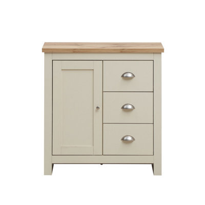 Timber Art Design Lisbon 1 Door 3 Drawer Storage Cabinet Sideboard Cream - image 1