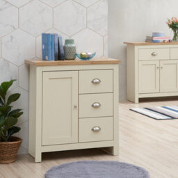 Timber Art Design Lisbon 1 Door 3 Drawer Storage Cabinet Sideboard Cream - thumbnail 3