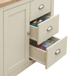 Timber Art Design Lisbon 1 Door 3 Drawer Storage Cabinet Sideboard Cream - thumbnail 4