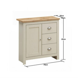 Timber Art Design Lisbon 1 Door 3 Drawer Storage Cabinet Sideboard Cream - thumbnail 7