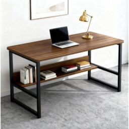 Brown Computer Desk Office Home Desk Laptop Pc Study Furniture - thumbnail 4