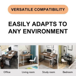 Brown Computer Desk Office Home Desk Laptop Pc Study Furniture - thumbnail 2