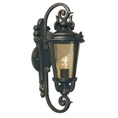 Elegant Outdoor Ip44 Wall Light In Weathered Bronze - Led Compatible Old Carriage Design