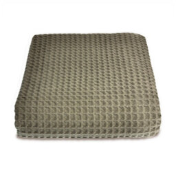 Allure Bath Fashions Hotel Waffle Throw Blanket - Khaki, 175 X 225Cm - thumbnail 1