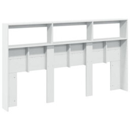 Berkfield Headboard Cabinet With Led White 180X17X102 Cm - thumbnail 8