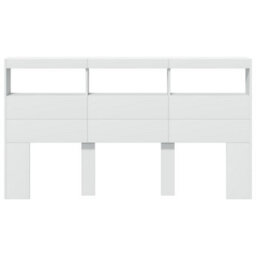 Berkfield Headboard Cabinet With Led White 180X17X102 Cm - thumbnail 6