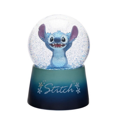 Widdop Gifts Disney Lilo & Stitch Decorative Water Ball Snow Globe With Blue Resin Base And Glitter (11.9 X 7.8 X 7.8 Cm)
