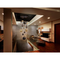 Luminosa Lighting Luminosa Dark 14 Light Cluster Pendant Ceiling Light Black, Brass, 2-Tone Crystal, G9 - Uk Stock - thumbnail 2
