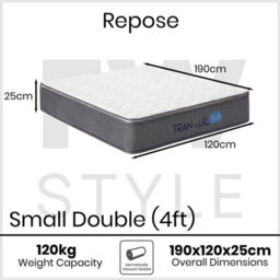 Fwstyle Repose Pillow Top Pocket Sprung Uk Small Double 4Ft Mattress 25Cm Thick - thumbnail 6