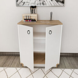 Decorotika Nuanse Door Cabinet Accent Chest White And Walnut - thumbnail 5