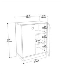 Decorotika Nuanse Door Cabinet Accent Chest White And Walnut - thumbnail 6