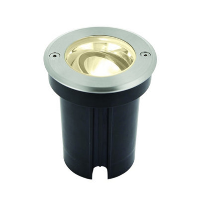 Luminosa Lighting Luminosa Hoxton Outdoor Recessed Ground Light Warm White Ip67 6W Matt Black Paint & Brushed Stainless Steel - image 1