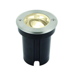Luminosa Lighting Luminosa Hoxton Outdoor Recessed Ground Light Warm White Ip67 6W Matt Black Paint & Brushed Stainless Steel