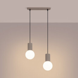 Sollux Lighting Halo Aluminum/glass Taupe 2 Lights Modern Pendant Lamps - thumbnail 3