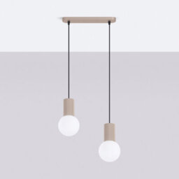 Sollux Lighting Halo Aluminum/glass Taupe 2 Lights Modern Pendant Lamps - thumbnail 2