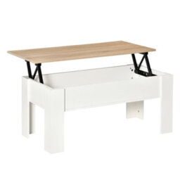 Homcom Lift Top Coffee Table W/storage Compartment, Living Room Center Table - thumbnail 2