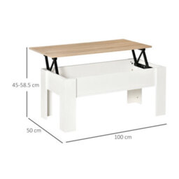 Homcom Lift Top Coffee Table W/storage Compartment, Living Room Center Table - thumbnail 3