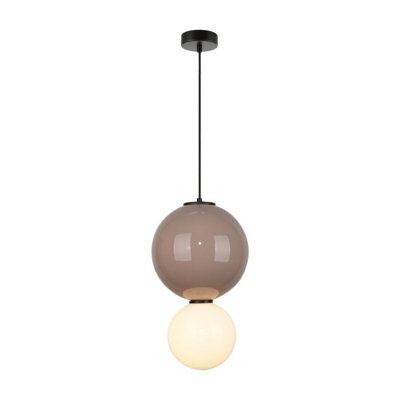 Luminosa Lighting Luminosa Pieve Globe Pendant Ceiling Light Brown, Beige, Matt White 3000K Warm White - image 1