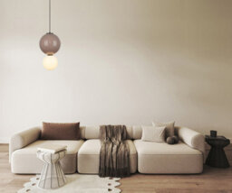Luminosa Lighting Luminosa Pieve Globe Pendant Ceiling Light Brown, Beige, Matt White 3000K Warm White - thumbnail 4