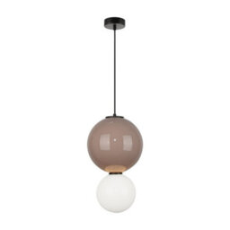 Luminosa Lighting Luminosa Pieve Globe Pendant Ceiling Light Brown, Beige, Matt White 3000K Warm White - thumbnail 2