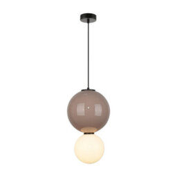 Luminosa Lighting Luminosa Pieve Globe Pendant Ceiling Light Brown, Beige, Matt White 3000K Warm White