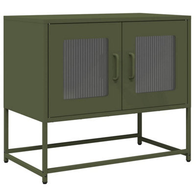 Berkfield Elegant Tv Cabinet Olive Green 68X39X60.5 Cm Cold-Rolled Steel