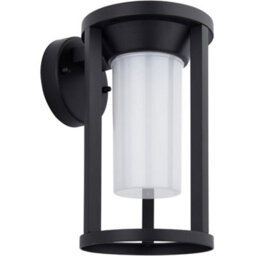 Non Automatic Outdoor Wall Light - Textured Black & White Polycarbonate Shade - thumbnail 5