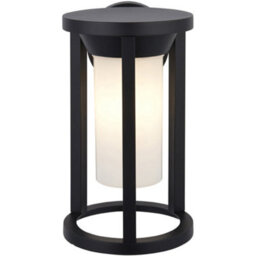 Non Automatic Outdoor Wall Light - Textured Black & White Polycarbonate Shade - thumbnail 4