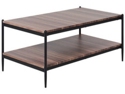 Beliani Home Industrial Coffee Table - Dark Brown Black Mdf And Metal, 100 X 52 X 45 Cm - thumbnail 3