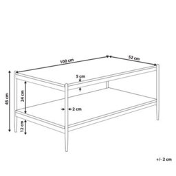 Beliani Home Industrial Coffee Table - Dark Brown Black Mdf And Metal, 100 X 52 X 45 Cm - thumbnail 4