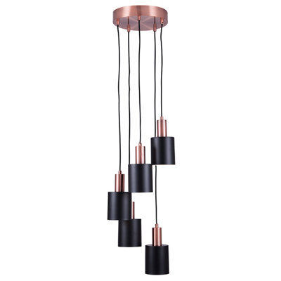 Pacific Lifestyle Biba Black And Antique Copper 5 Drop Pendant - image 1