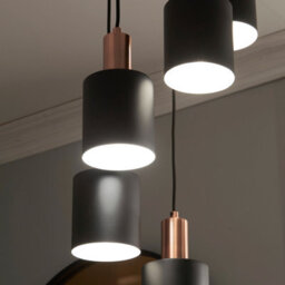 Pacific Lifestyle Biba Black And Antique Copper 5 Drop Pendant - thumbnail 2
