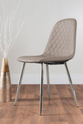 Furniturebox Uk Carson White Marble Effect Dining Table & 6 Cappuccino Corona Silver Chairs - thumbnail 9