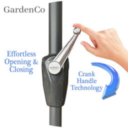 GardenCo Taupe 2M Outdoor Parasol - Garden Outdoor Crank Up Parasol Umbrella - Uv Rated 50 - 38mm Pole (Copy) - thumbnail 6
