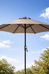 GardenCo Taupe 2M Outdoor Parasol - Garden Outdoor Crank Up Parasol Umbrella - Uv Rated 50 - 38mm Pole (Copy) - thumbnail 4