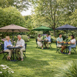 GardenCo Taupe 2M Outdoor Parasol - Garden Outdoor Crank Up Parasol Umbrella - Uv Rated 50 - 38mm Pole (Copy) - thumbnail 5