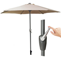 GardenCo Taupe 2M Outdoor Parasol - Garden Outdoor Crank Up Parasol Umbrella - Uv Rated 50 - 38mm Pole (Copy)