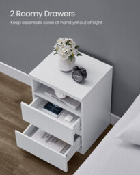 Songmics Kailyn Collection - Nightstand With Adjustable Led Light, Bedside Table With Drawers, Side Table, For Bedroom, Living Room - thumbnail 5