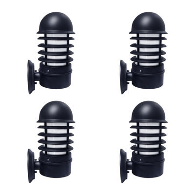 First Choice Lighting Set Of 4 Mason - Black Louvred Outdoor Wall Lights - image 1
