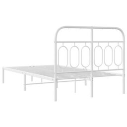 Berkfield Metal Bed Frame Without Mattress With Headboard White 120X200Cm - thumbnail 6