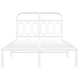Berkfield Metal Bed Frame Without Mattress With Headboard White 120X200Cm - thumbnail 4