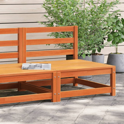 Walplus Garden Sofa Armless Wax Brown 70X70X67 Cm Solid Wood Pine - Cushion Not Included - image 1