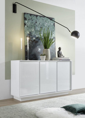 FurniComp LTD Furnicomp Glacia 3 Door 138Cm White Gloss Sideboard - image 1