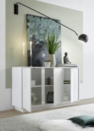 FurniComp LTD Furnicomp Glacia 3 Door 138Cm White Gloss Sideboard - thumbnail 2