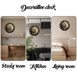 Moonlight Night Wooden Wall Clock  Round Silent Hanging Clock For Home Decor - thumbnail 4